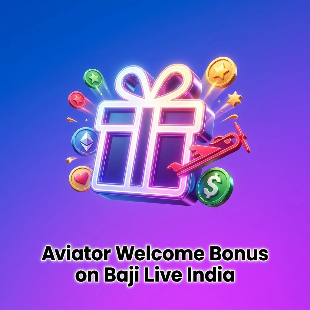 Baji Live India Aviator welcome bonus showing 100% match, ₹177 app bonus and 27 free spins for new players