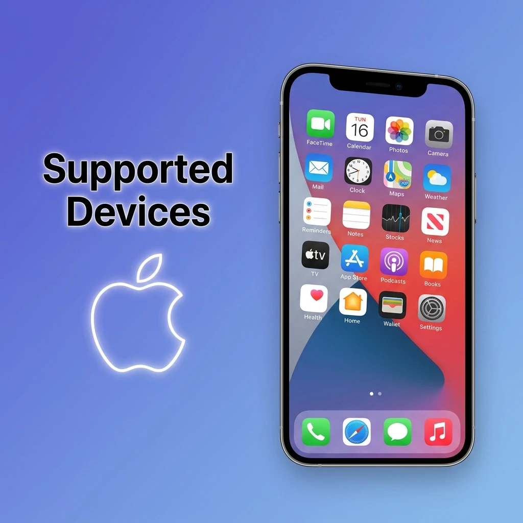 Apple iPhones and iPads supported by Batery app, including iPhone SE to iPhone 16 Pro running iOS 12 or later