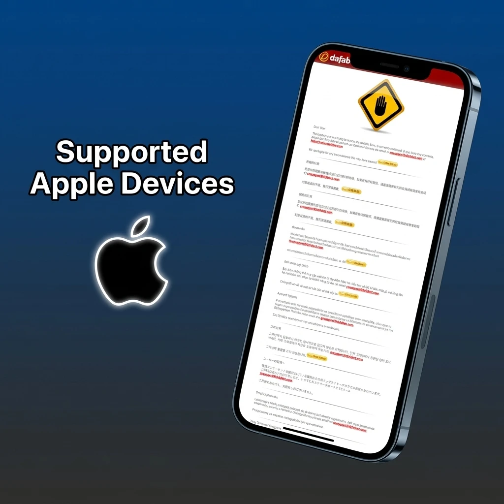 Apple devices compatible with Dafabet Aviator app, including iPhone SE, iPhone 12 to 15 series, and iPad models running iOS 12+