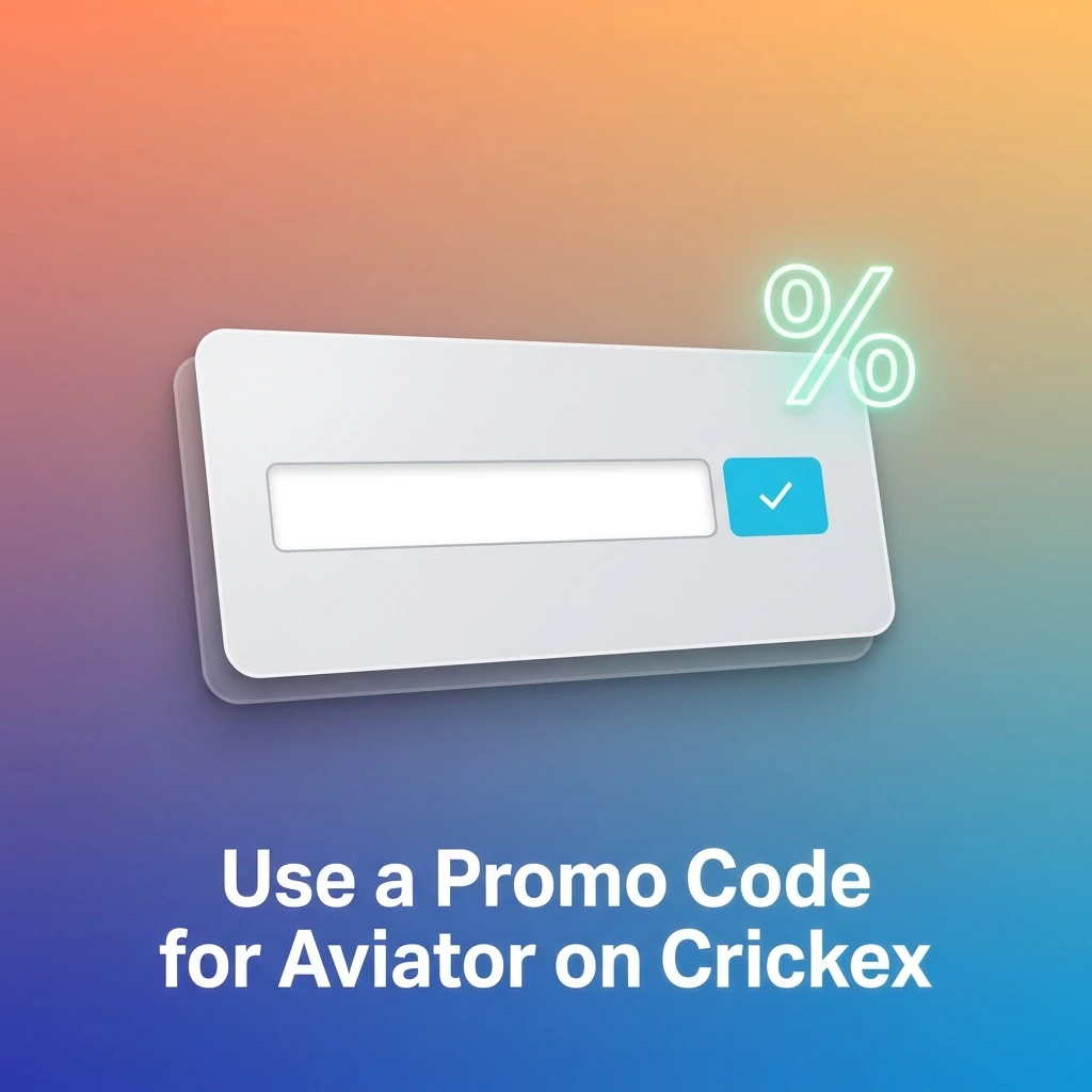 Crickex registration screen showing promo code field for Aviator game bonus offer